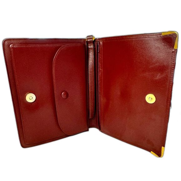 CARTIER Burgundy Bordeaux Leather Clutch Purse Bag - Authentic - Picture 2 of 16